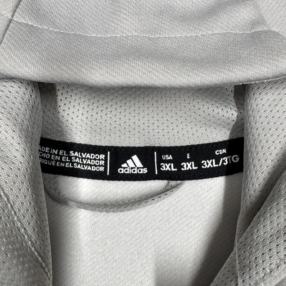 NWT Adidas Essentials Gray Full Zip Hoodie Hooded Sweater Track Jacket Men's 3XL